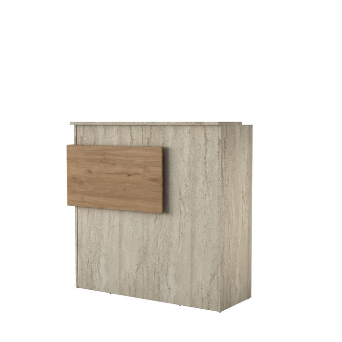 Hanah Home Mesa de Recepción con Iluminación LED Travertino y Nogal Hanah Home Mesa de Recepción con Iluminación LED Travertino y Nogal